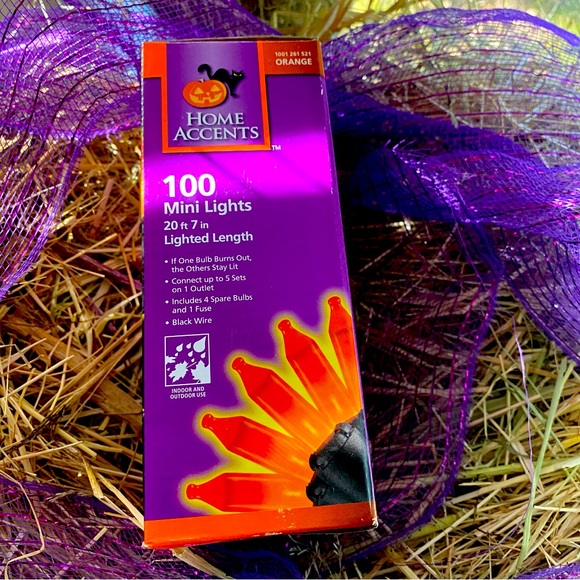 100 Orange Mini Fall String Lights - Picture 2 of 7